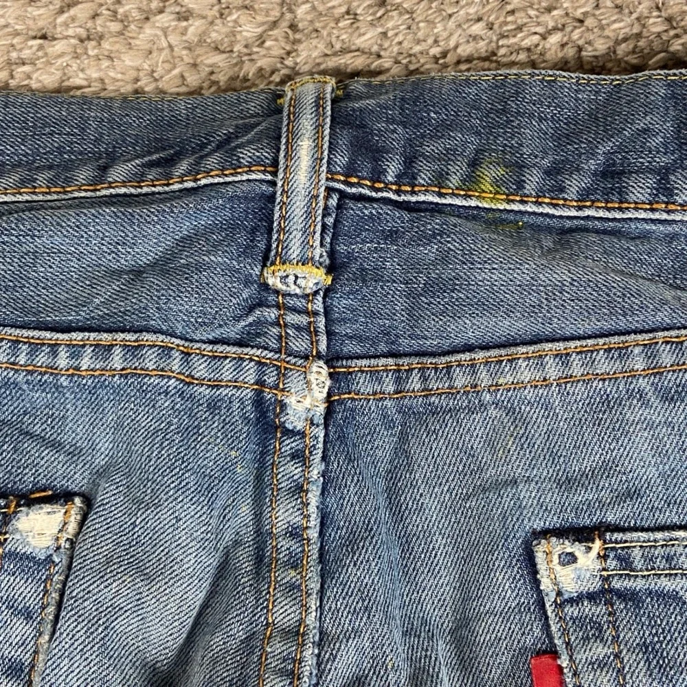 Levi's 504 Jeans Mens 36x34 Blue Denim Straight Regular Fit Cotton Fade Distress